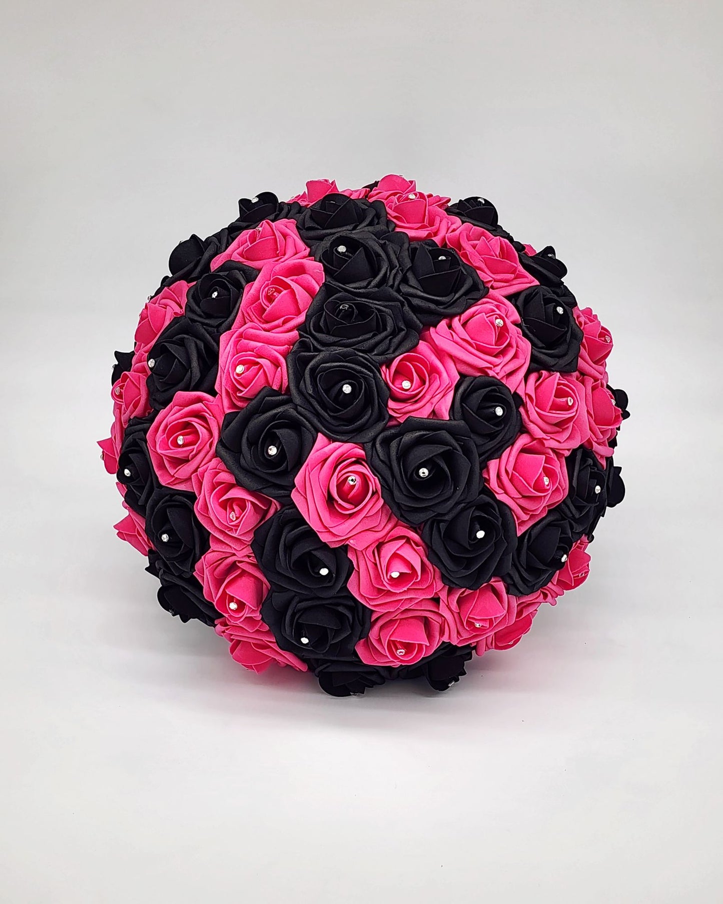 Hot Pink And Black Bridal Bouquet