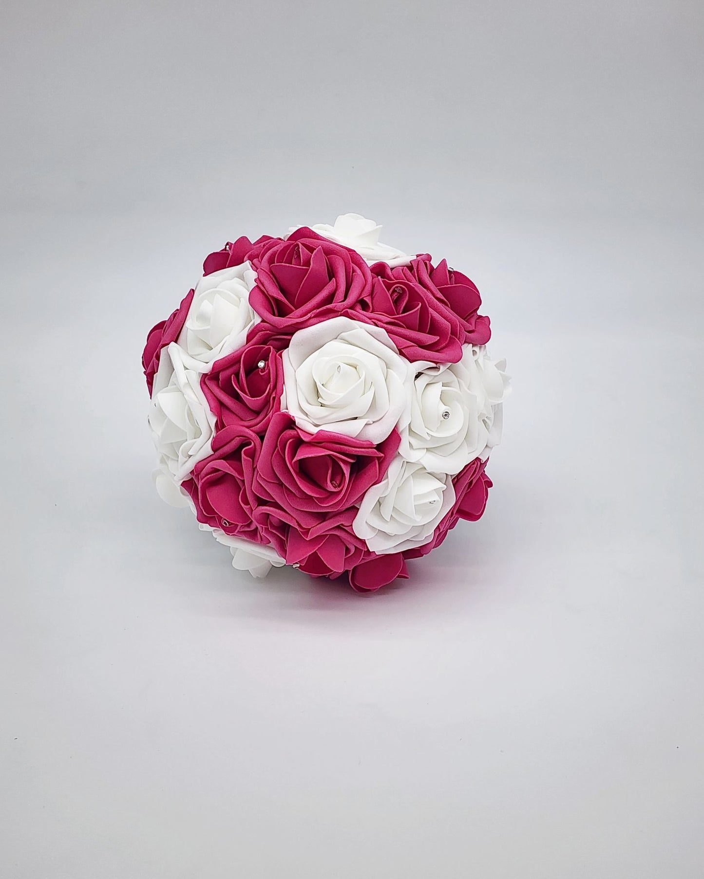 Hot Pink and White Bridesmaid Bouquet