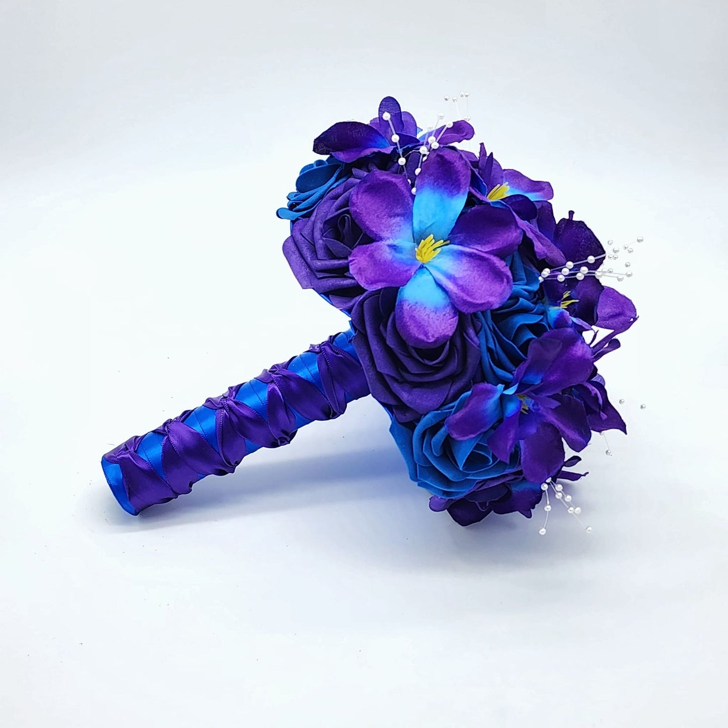 Royal Blue and Purple Wedding Bouquet