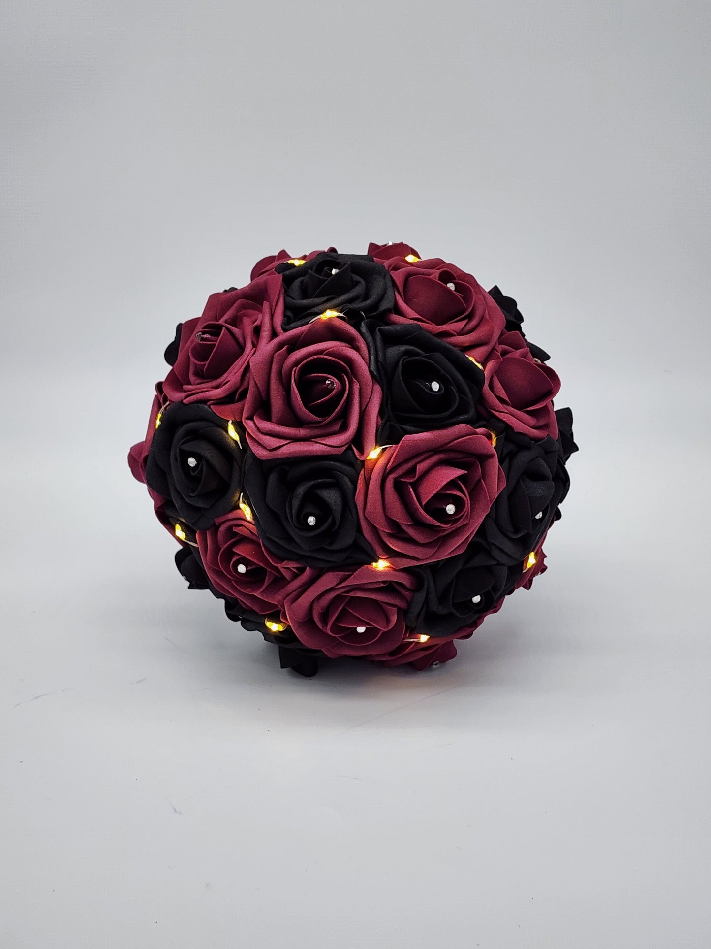 Fairy Lights Burgundy and black Bridal Bouquet