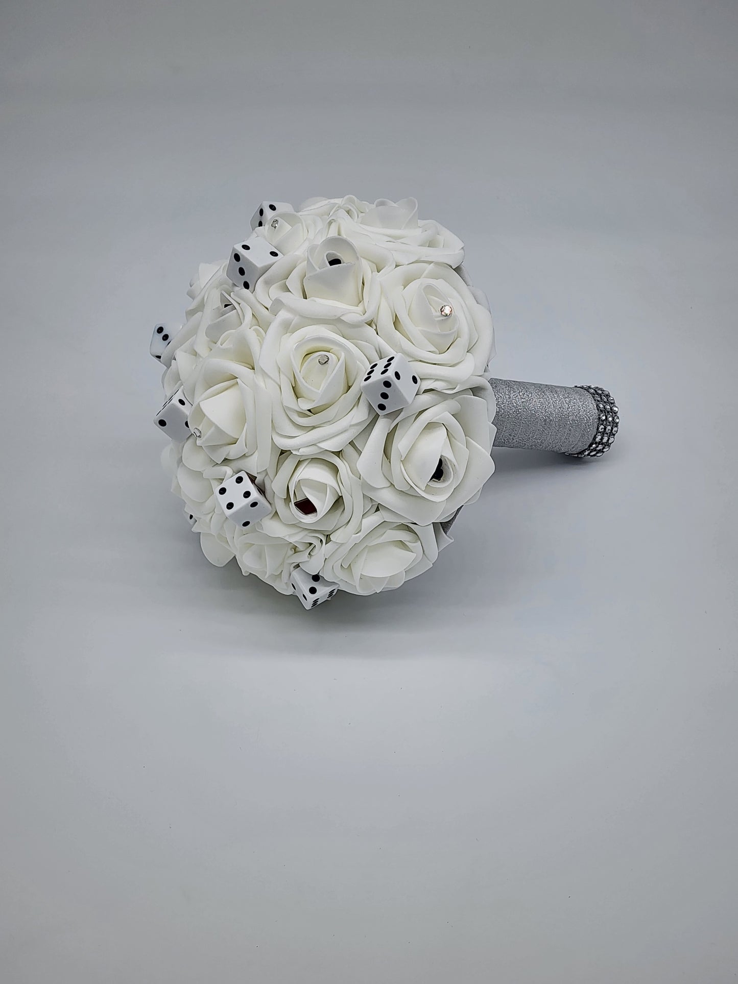 Las Vegas White and Silver Themed Bridal Bouquet