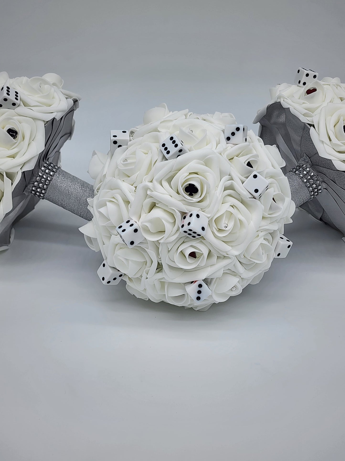 Las Vegas White and Silver Themed Bridal Bouquet