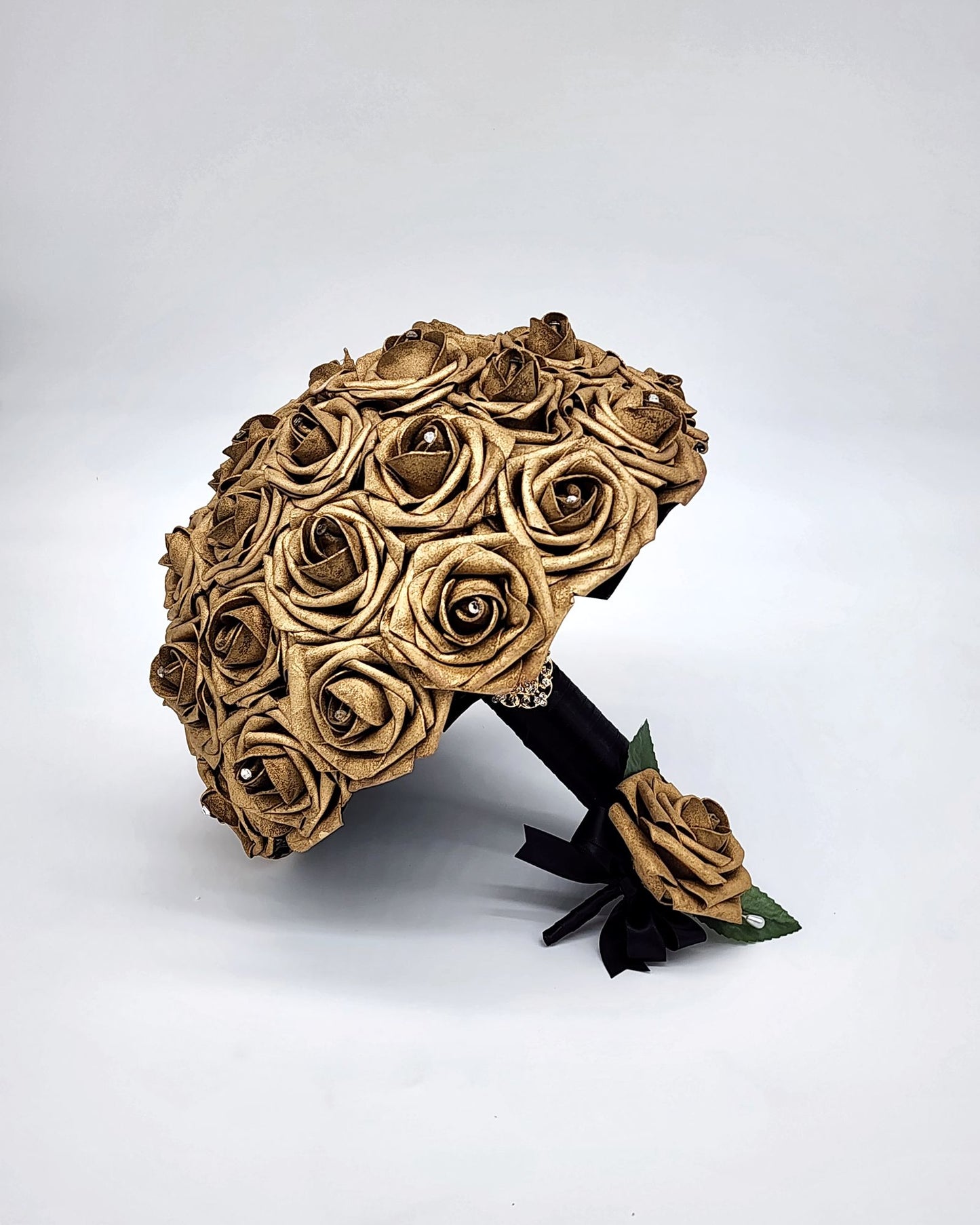 Gold and Black Bridal Bouquet