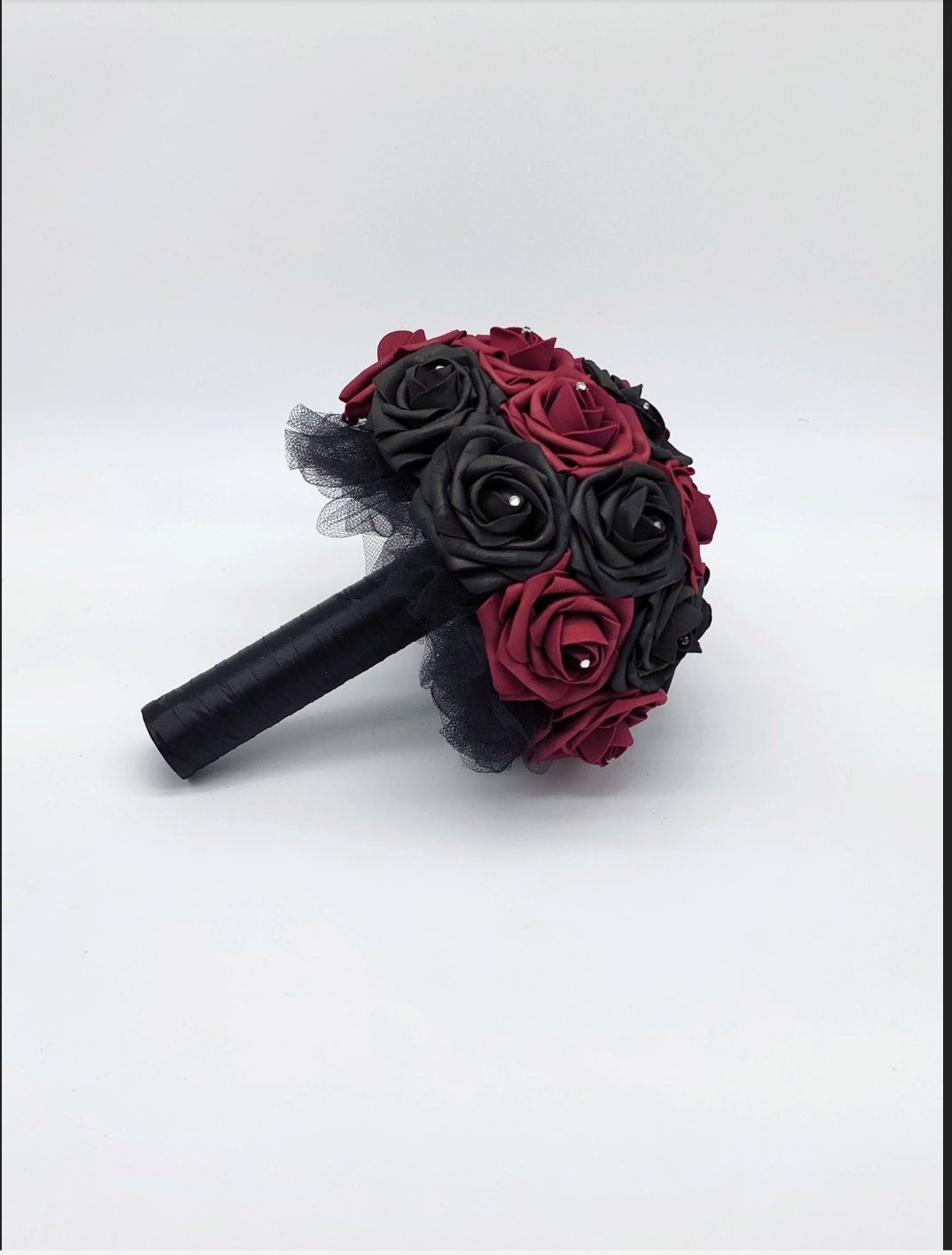 Gothic Burgundy and Black Wedding Bouquet