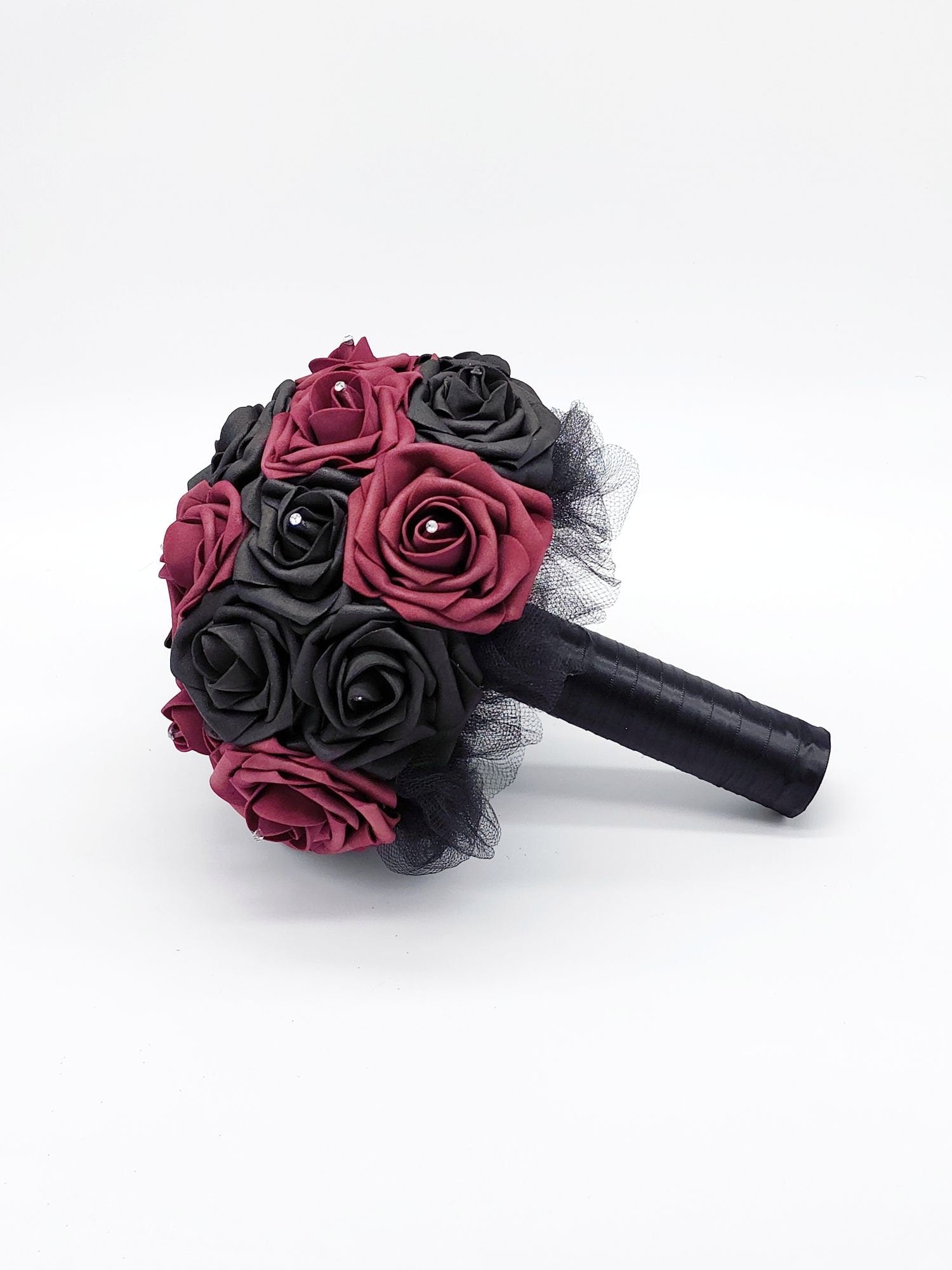 Gothic burgundy and black bridal bouquet