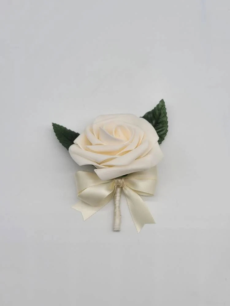 Cream and Ivory Boutonnieres and Corsages