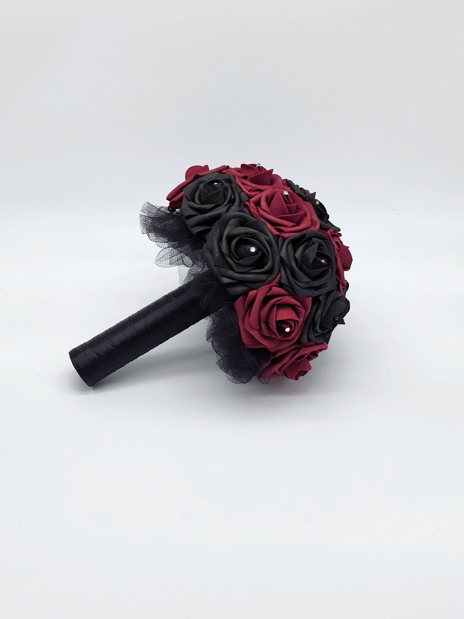 Gothic burgundy and black bridal bouquet