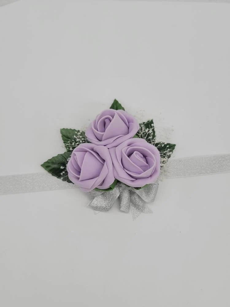 Lilac and Silver Boutonnieres and Corsages