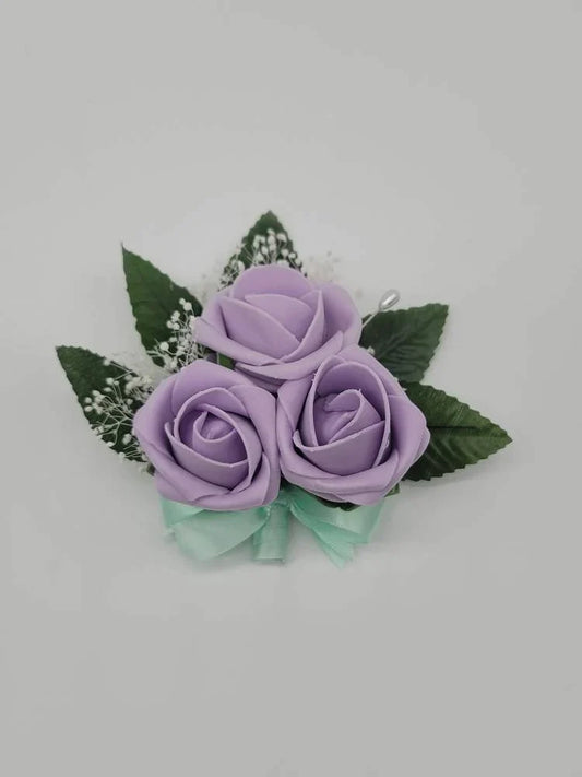 Lilac and Mint Boutonnieres and Corsages