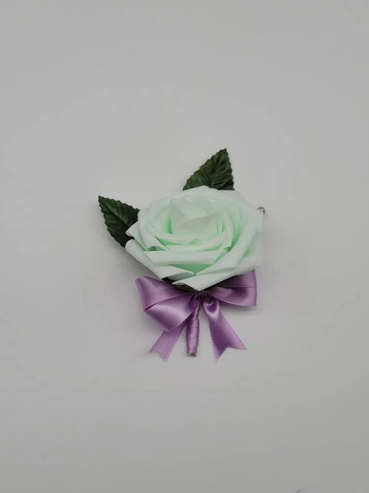 Mint and Lilac Boutonnieres and Corsages