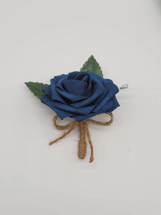 Navy and Twine Boutonnieres and Corsages