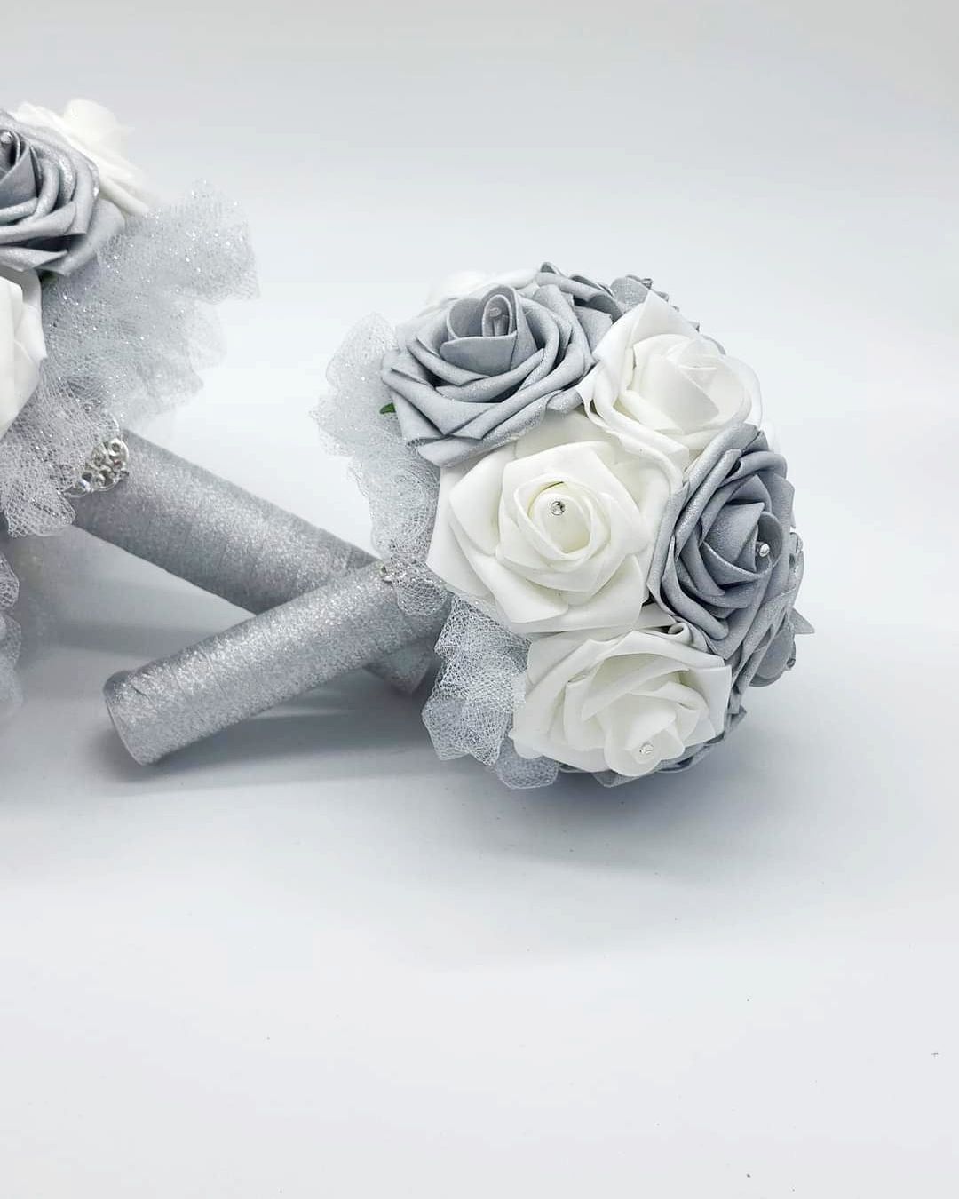 White and Silver Bridal Bouquet