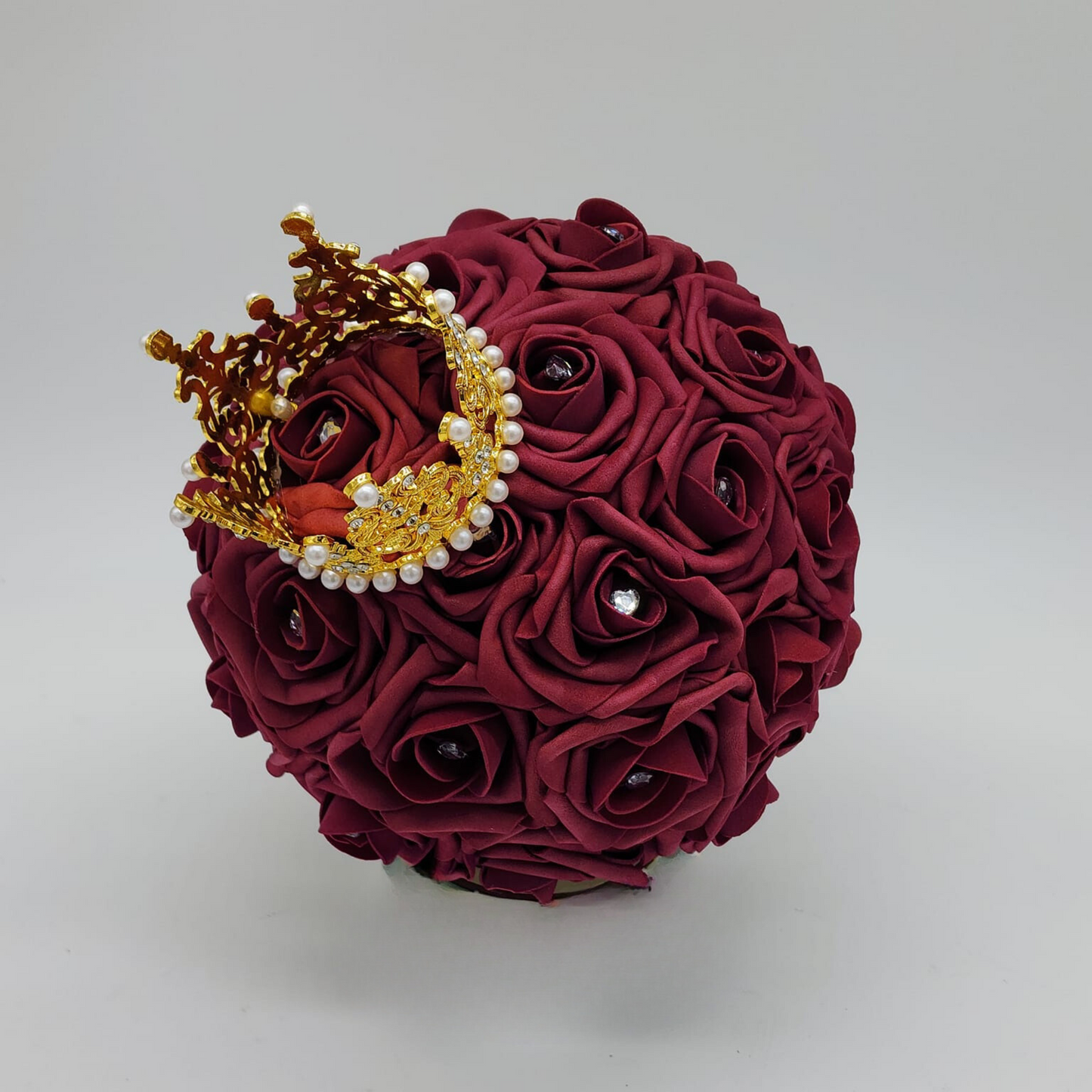 Burgundy and Gold Queen of Hearts Bouquet