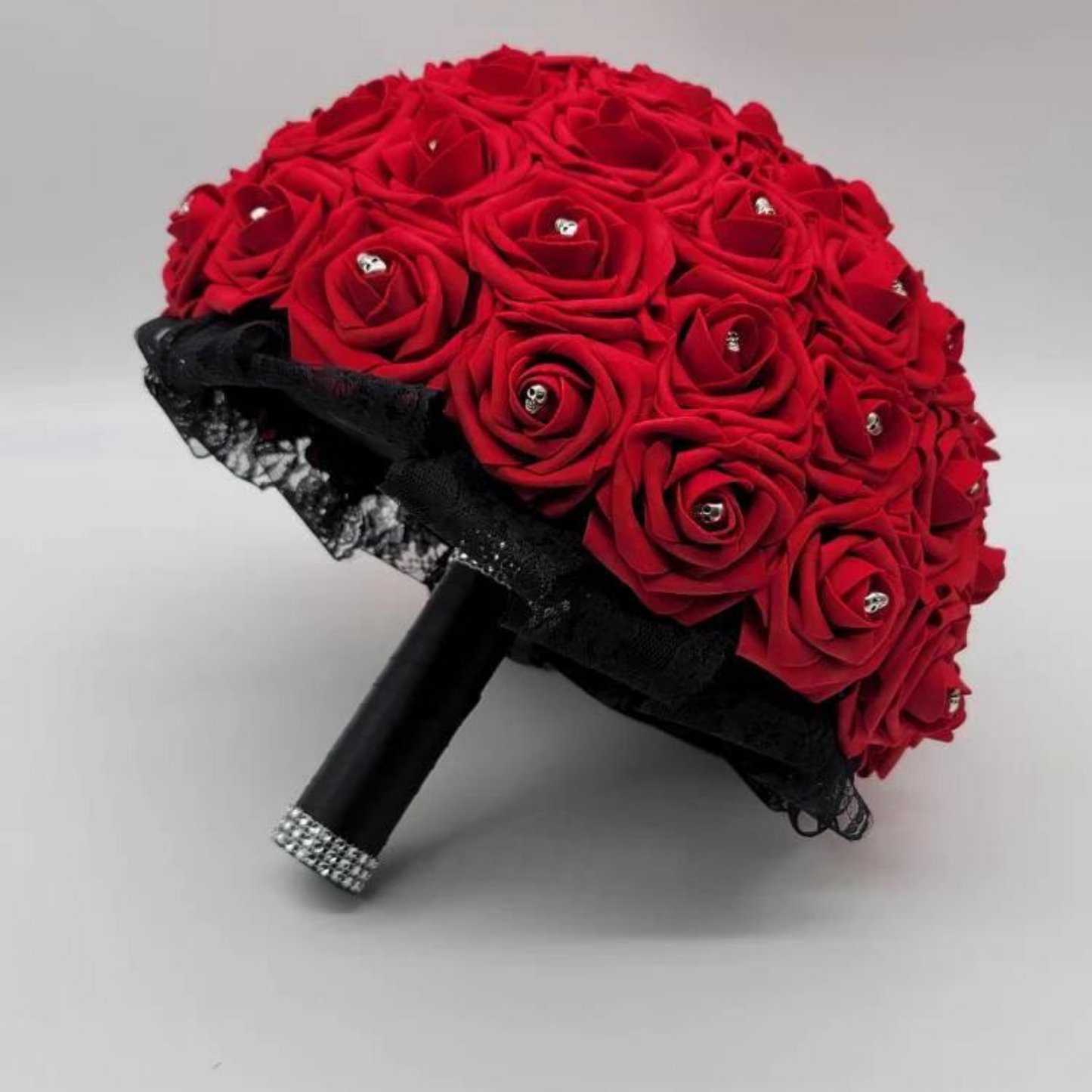 Gothic Skull Red and Black  Bridal Bouquet