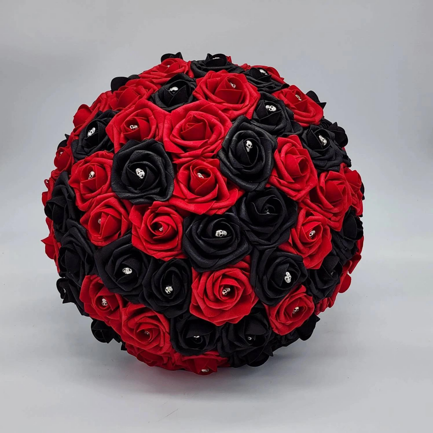 Gothic Skull Black and Red Bridal Bouquet